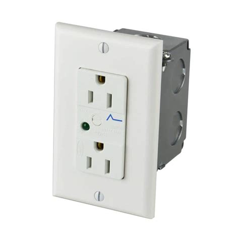 surge protector outlet in drawn steel surface mount electrical box|best wall outlet surge protector.